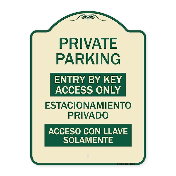 Entry by Key Access Estacionamiento Privado Acceso Con Llave Solamente Alum, 24" H, TG-1824-24092